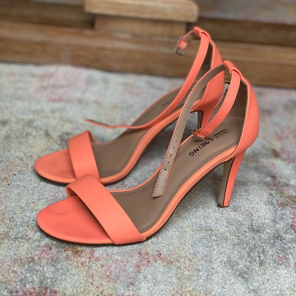 Neon Coral Heels - Picture 2 of 4